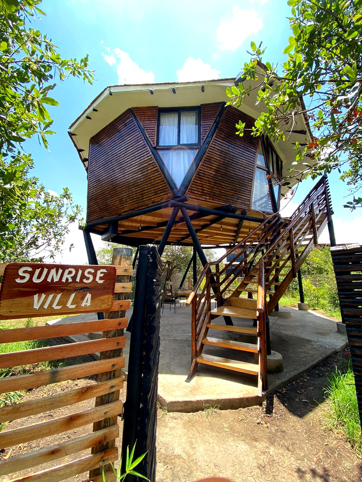 The Sunrise Suite, an elevated villa on stilts facing Mount Kenya
